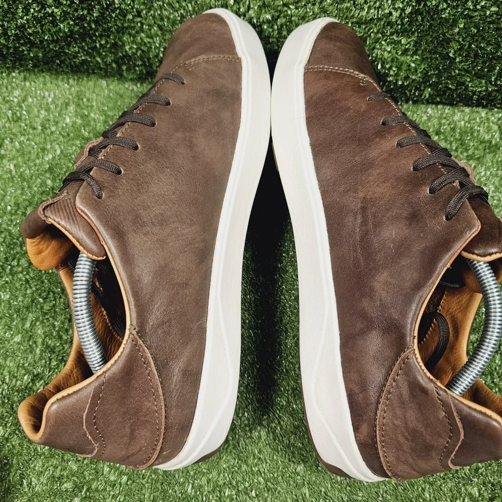 OluKai Lae'ahi Li Ili Brown Leather Drop Heel Casual Sneakers Mens Size 11.5